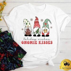 Gnomie Tshirt, Christmas Gnome Tshirt, Gnomie Kisses Tshirt